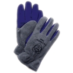 Premium Polar Fleece/Cowhide Winter Glove, Gray, Small