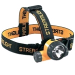 Streamlight Argo Headlamp with alkaline batteries. Rubber & Elastic Straps - Yellow