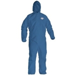 KleenGuard A20 Coveralls, Blue Demin, Zipper Front, Elastic Back,Wrists, Ankles & Hood