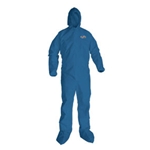 KleenGuard A20 Coveralls, Blue Demin, Zipper Front, Elastic Back, Wrists, Ankles, Hood & Boots