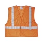 MCR (CL2MO) Class 2 Orange Polyester Tear-Away Vest, Velcro Closures