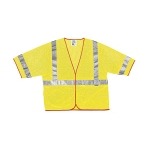MCR (CL3ML) Class 3 Lime Safety Vest, Polyester Mesh w/2