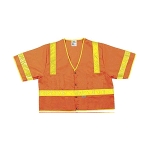 MCR (CL3SOV) Class 3 Orange Safety Vest, Polyester w/2