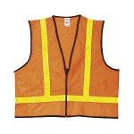 MCR (VA221R) Class 2 Orange Polyester Safety Vest w/1-3/8