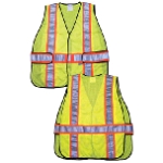 MCR (WCCL2LA) Class 2 Safety Vest, Polyester Mesh w/3