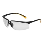 AOSafety Privo Safety Glasses, Orange Accent Temple Tips, Black Frame, Clear Anti-Fog Lens