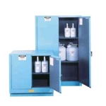 Justrite Blue Acid Safety Cabinets w/ChemCor Corrosion Protection, 2 Door, Manual, 30 Gallon