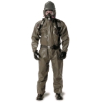 DuPont Tychem LV128T Coverall, Attached Hood, Elastic Respirator Fit Closure, Elastic Wrists, Boots (Medium)