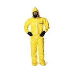 DuPont Tychem QC Coveralls w/Attached Hood, Boots, Elastic Wrists/Ankles, Serged Seam