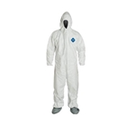 DuPont Tyvek Coverall, Zipper Front with Attached Hood, Boots, and Elastic Wrists