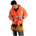 OccuLux ANSI Class 3 Ultra Soft Wicking Zip-Up Sweatshirt, Orange