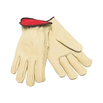 Memphis Lined Leather Drivers Gloves, 8 Oz. Red Jersey Lined, Small