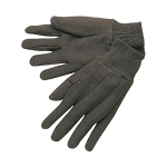 Memphis Cotton Jersey Work Gloves, Clute Pattern, Brown, Mens