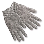 Memphis String Knit Gloves, Heavy Weight, Gray Cotton/Poly Blend, Large
