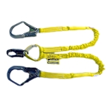 Miller 231WRS/6FTYL Manyard Shock-Absorbing Lanyard Twin Leg-Snap Hook/Rebar Hook, 6'