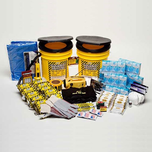 Deluxe 4-Person Earthquake Survival Kit - Emergency Honey Bucket With Food, Water & First Aid