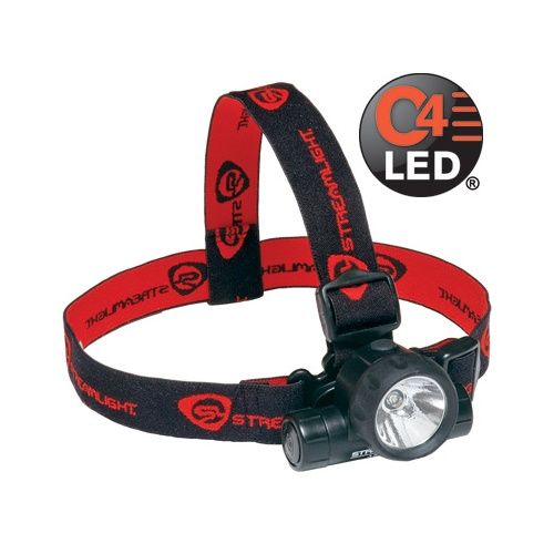 Streamlight Argo HP Headlamp with lithium batteries. Rubber & Elastic Straps - Black
