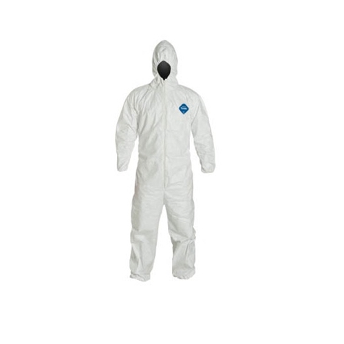 DuPont Tyvek Coverall, Zipper Front with Attached Hood, Elastic Wrists and Ankles