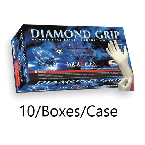 Microflex Diamond Grip PowderFree Textured Latex Gloves [CASE]