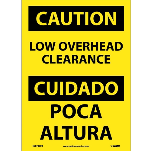 Caution Low Overhead Clearance Sign - Bilingual (ESC709PB)
