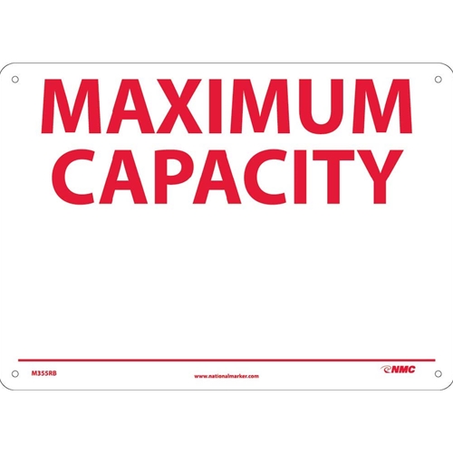 Maximum Capacity Sign (M355RB)