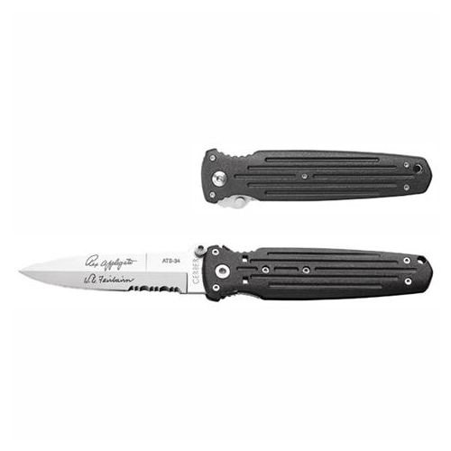 Gerber Applegate-Fairbairn Combat Combo Edge Knife - Double Bevel - Sheath