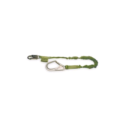 Miller 219M/6FTGN Manyard ll Stretchable Shock-Absorbing Lanyard, Single Leg, Snap Hook/Rebar Hook
