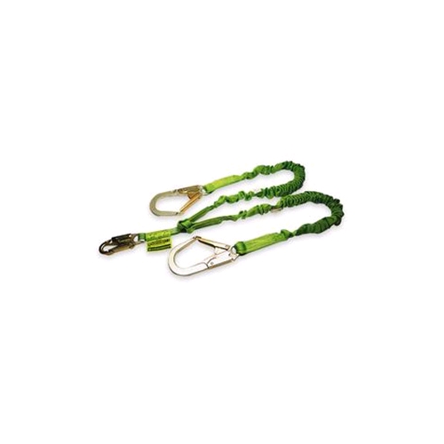 Miller 231M/6FTGN Manyard ll Stretchable Shock-Absorbing Lanyard, Twin Leg, Snap Hook/Rebar Hook