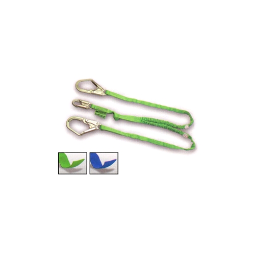 Miller 232WLS/6FTYL Manyard Shock-Absorbing Lanyard Twin Leg-Snap Hook/Snap Hook, 6'