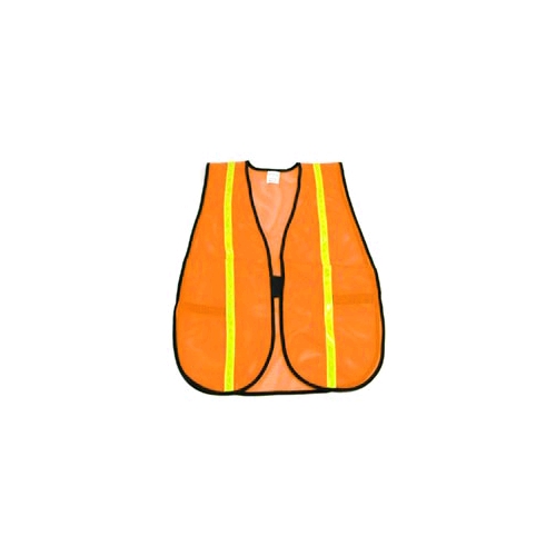 Safety Vest, Orange Mesh w/Lime Reflective Tape
