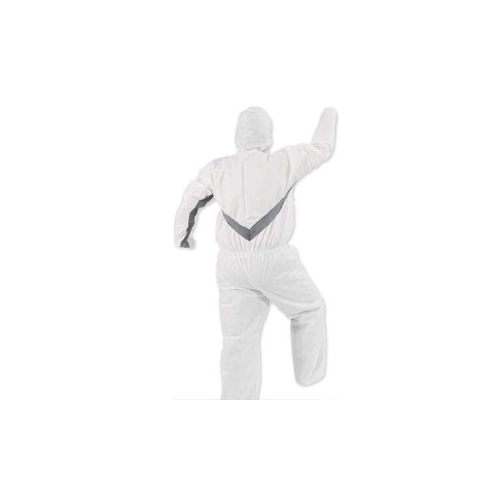 KleenGuard A30 Stretch Coveralls, Zipper Front with 1" Flap, Elastic Back & Front, Wrists, Ankles & Hood