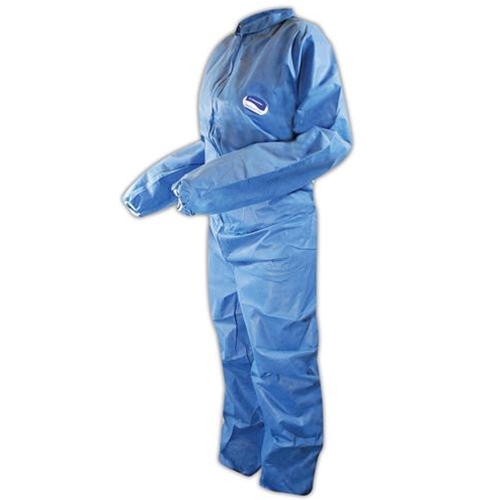 KleenGuard A20 Coveralls, Blue Demin, Zipper Front, Elastic Back, Wrists & Ankles