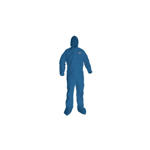 KleenGuard A20 Coveralls, Blue Demin, Zipper Front, Elastic Back, Wrists, Ankles, Hood & Boots