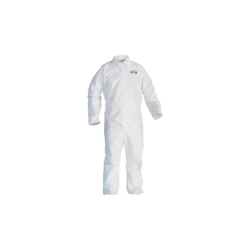 KleenGuard A20 Coveralls, Zipper Front No Elastic, White