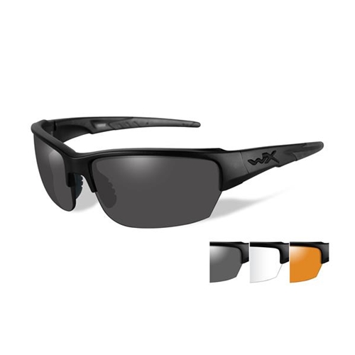 Wiley X Saint Sunglasses Smoke Grey/Clear/Light Rust Lens/Matte Black