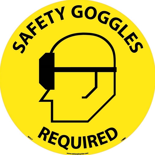 Safety Goggles Required Walk On Floor Sign (WFS17)