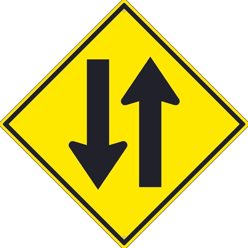 Two Way Traffic Arrow Symbol Sign (TM238K)