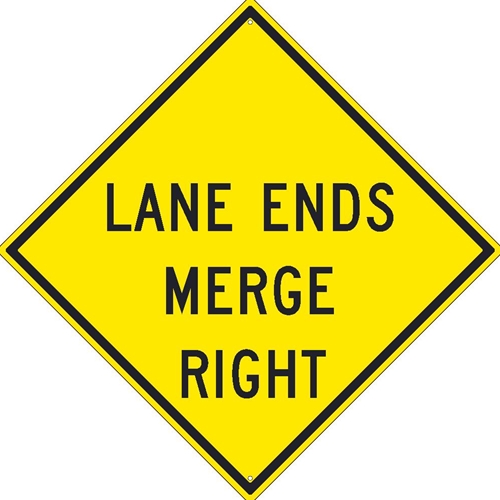 Lane Ends Merge Right Sign (TM261K)