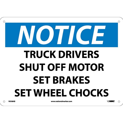 Notice Truck Driver Safety Instructions Sign (N358AB)