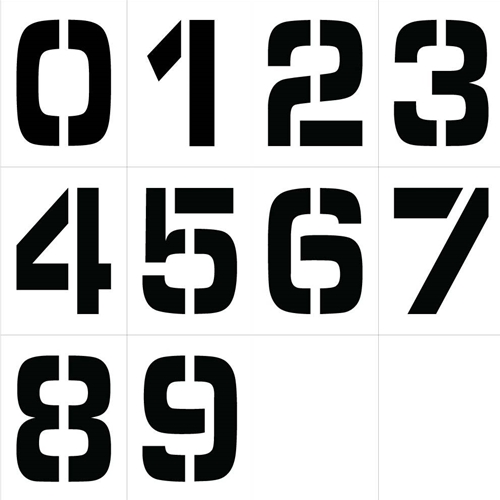 Individual Character Stencil Number Set 12" (PMN12)