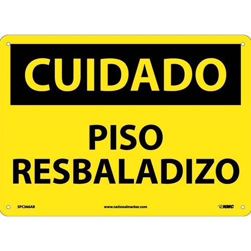 Caution Slippery Floor Sign - Spanish (SPC366AB)
