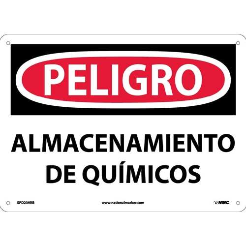 Danger Chemical Storage Area Sign - Spanish (SPD239RB)