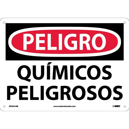 Danger Hazardous Chemicals Sign - Spanish (SPD441AB)