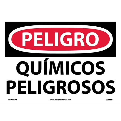 Danger Hazardous Chemicals Sign - Spanish (SPD441PB)