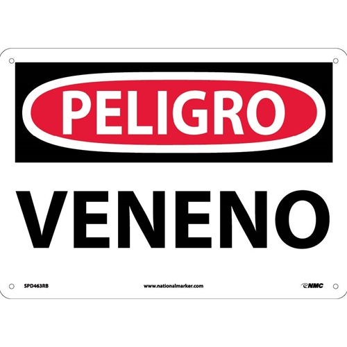 Danger Poison Sign - Spanish (SPD463RB)