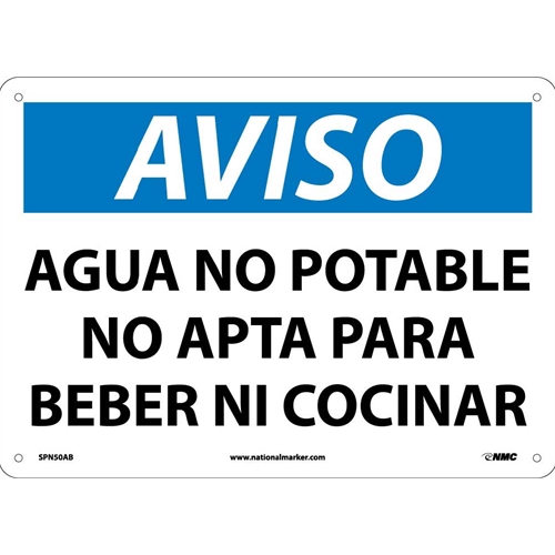 Notice Non-Potable Water Sign - Spanish (SPN50AB)