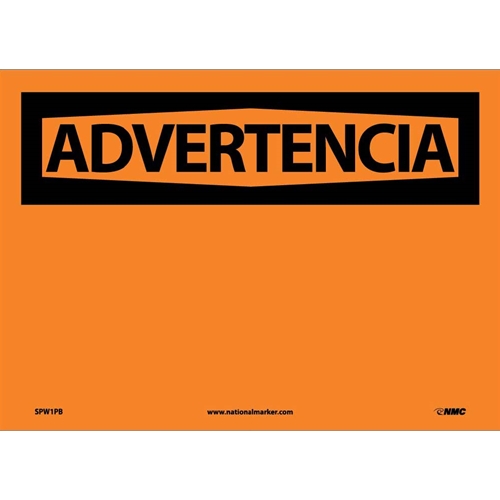 Warning Sign - Spanish (SPW1PB)