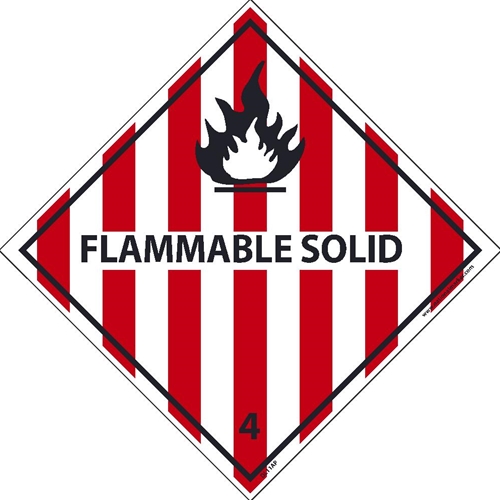 Flammable Solid 4 Dot Placard Label (DL11ALV)