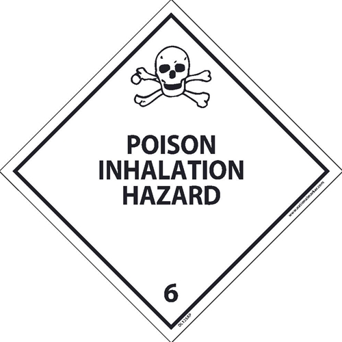 Poison Inhalation Hazard 6 Dot Placard Label (DL125AL)
