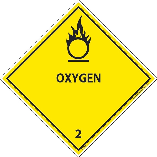 Oxygen 2 Dot Placard Label (DL7AL)